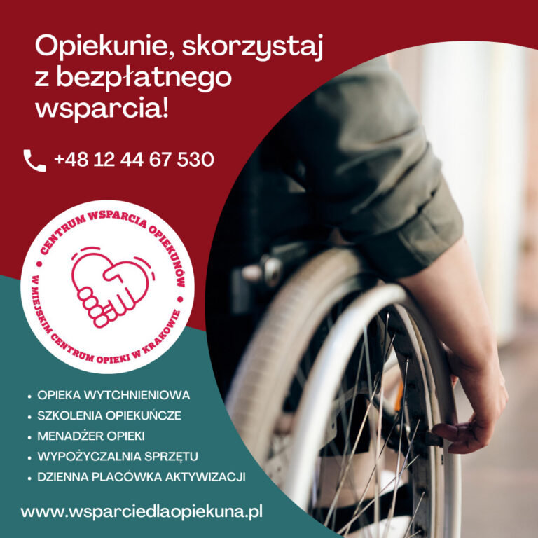 Kraków: Opiekunie, poszukujesz wsparcia w opiece nad bliskim? Skorzystaj z bezpłatnej pomocy!